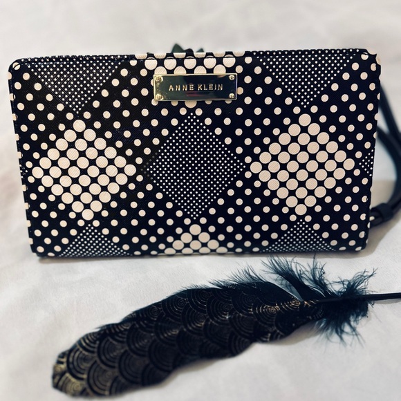Anne Klein Handbags - Anne Klein Black and Ivory Geometric Women's Wallet